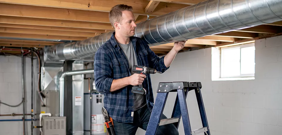 Exposed Spiral Ductwork in North Bergen