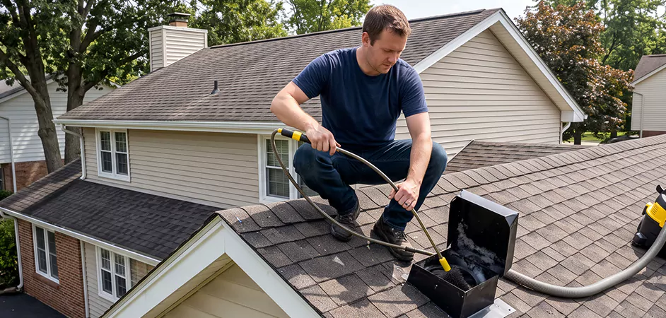 Multi-Story Roof Dryer Vent Cleaning in North Bergen